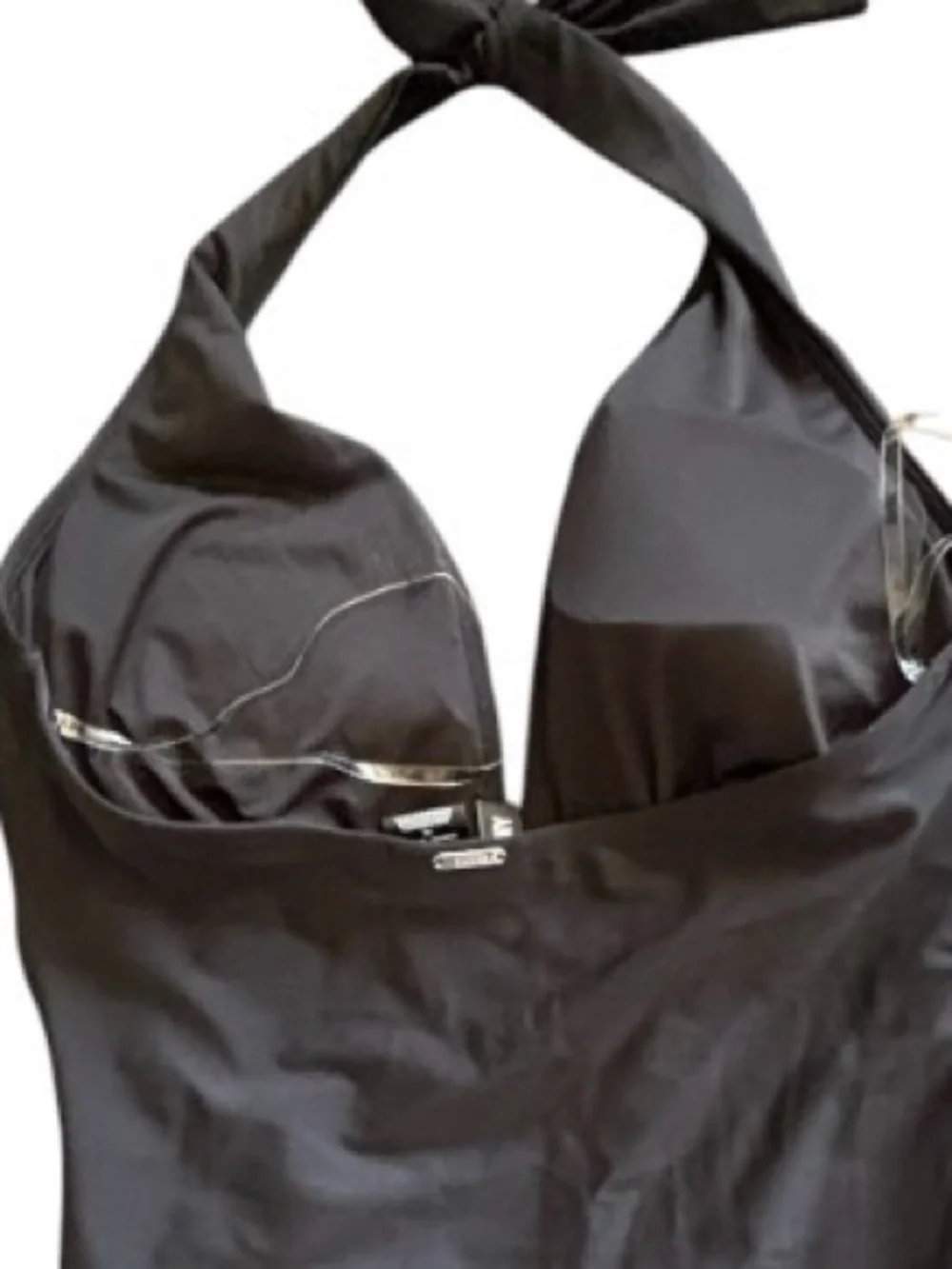 DKNY Black Halter One-Piece Swimsuit XL Extra Large 1X SKU 6 - Picture 2 of 6